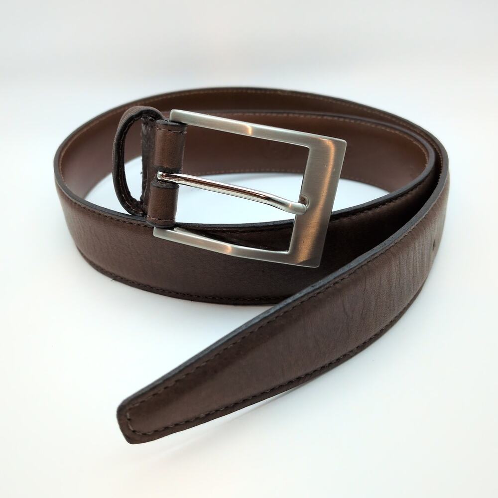 Torino Tumbled Glove Cowhide Leather Belt Brown Pointed End Men's 32 Made in USA